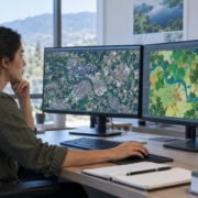 prestige-ucd-subject-gis-remote-sensing-e378dbf0f7ce 위성 영상과 지리정보 지도 레이어를 분석하는 연구진